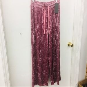 🆕 pink wide leg velvet pants
